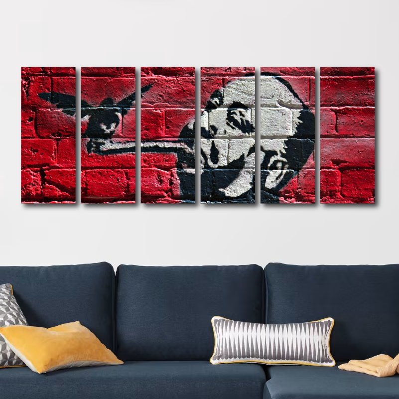 Tableaux décoratifs muraux – composition Forex – Street red wall